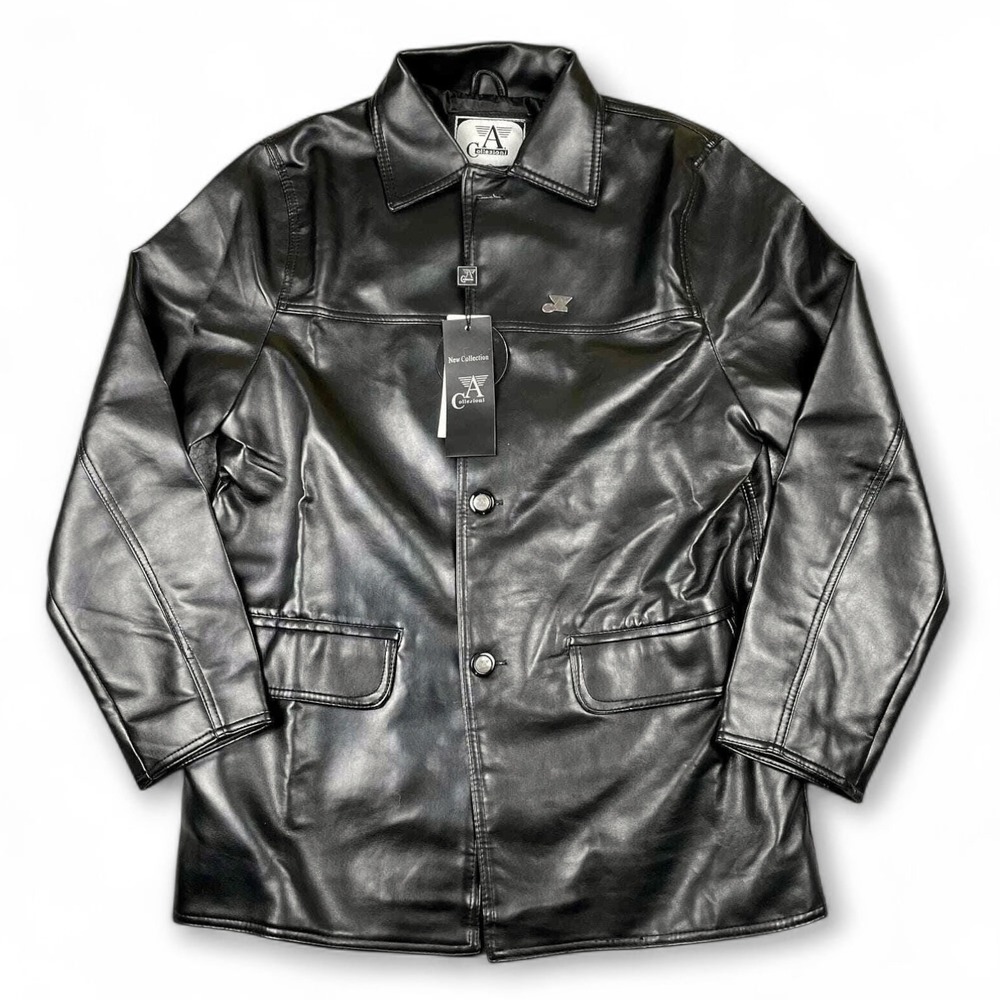 A Collezioni Collection Faux‎ Leather Jacket BLACK SZ Medium NEW Excellent A+++